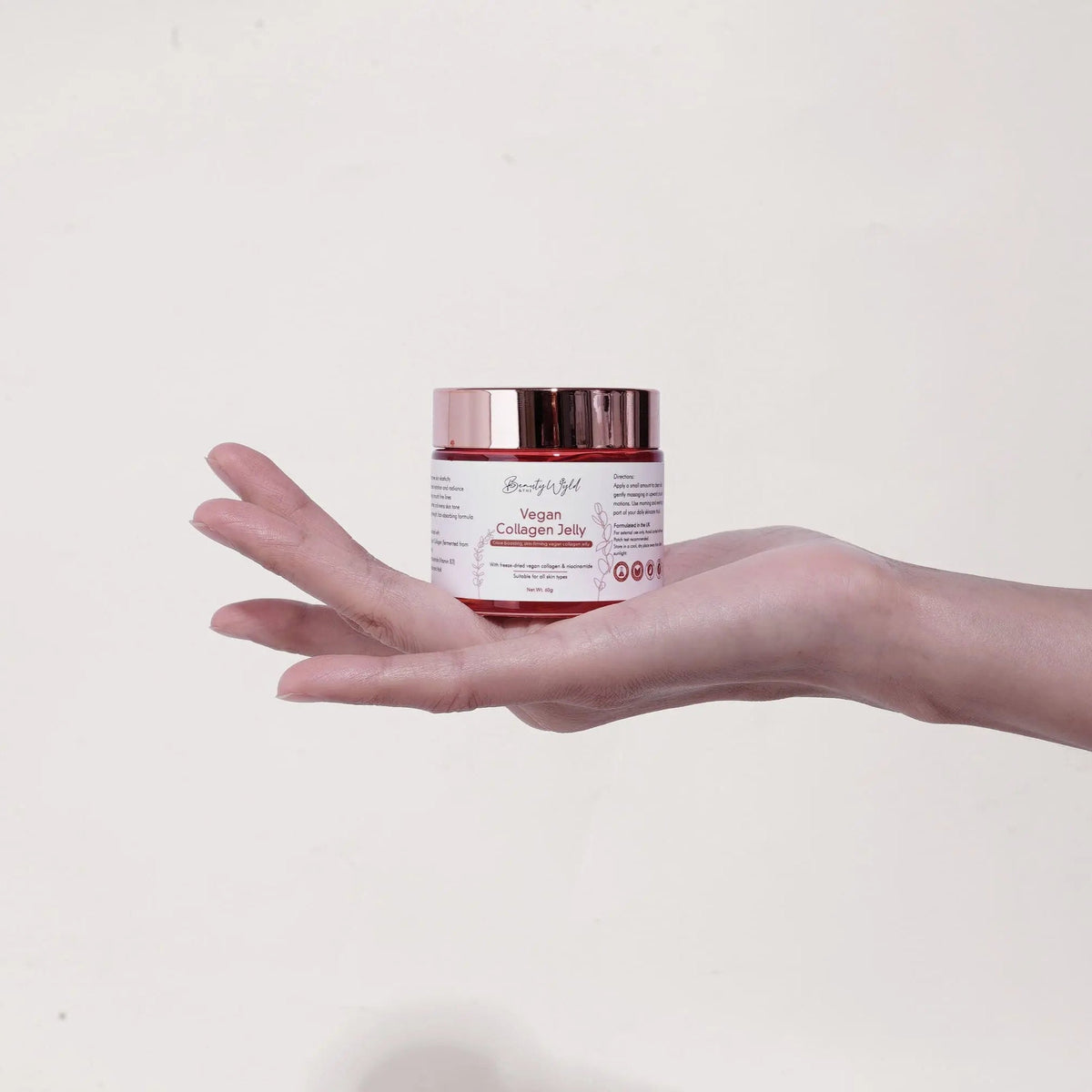 Vegan Collagen Jelly Cream held in the hand