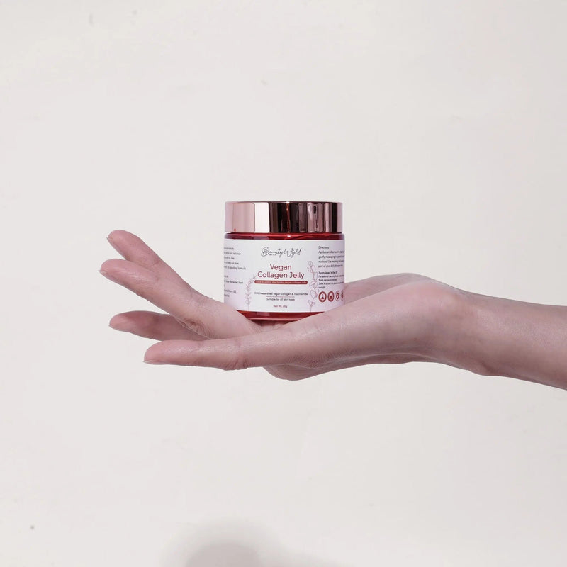 Vegan Collagen Jelly Cream held in the hand