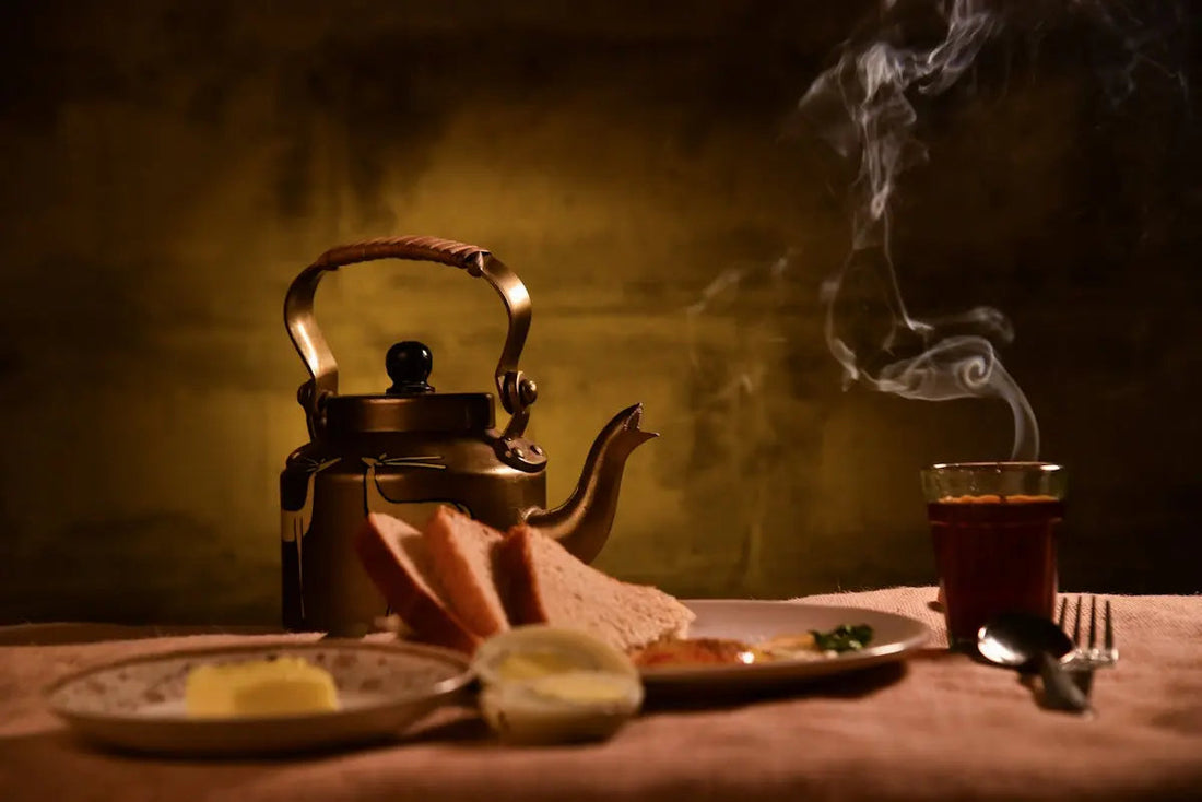 a tea kettle on a table