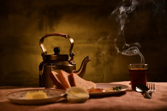 a tea kettle on a table