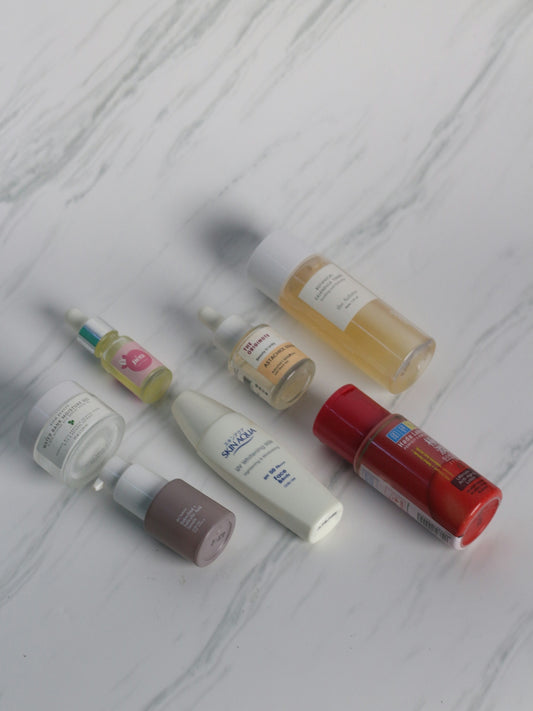 a group of different types of lip bales on a table