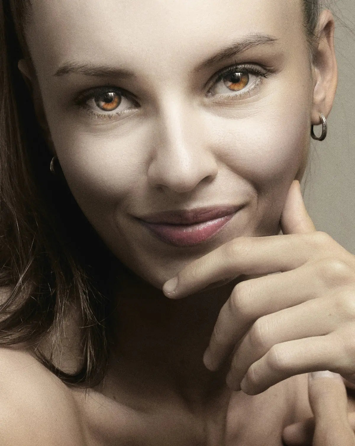 a close up of a person with a smile on her face