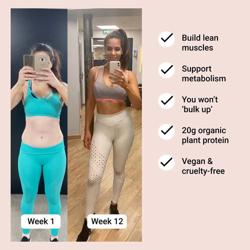 Real results from Vegan Protein and Collagen Builder – body transformation and wellness support