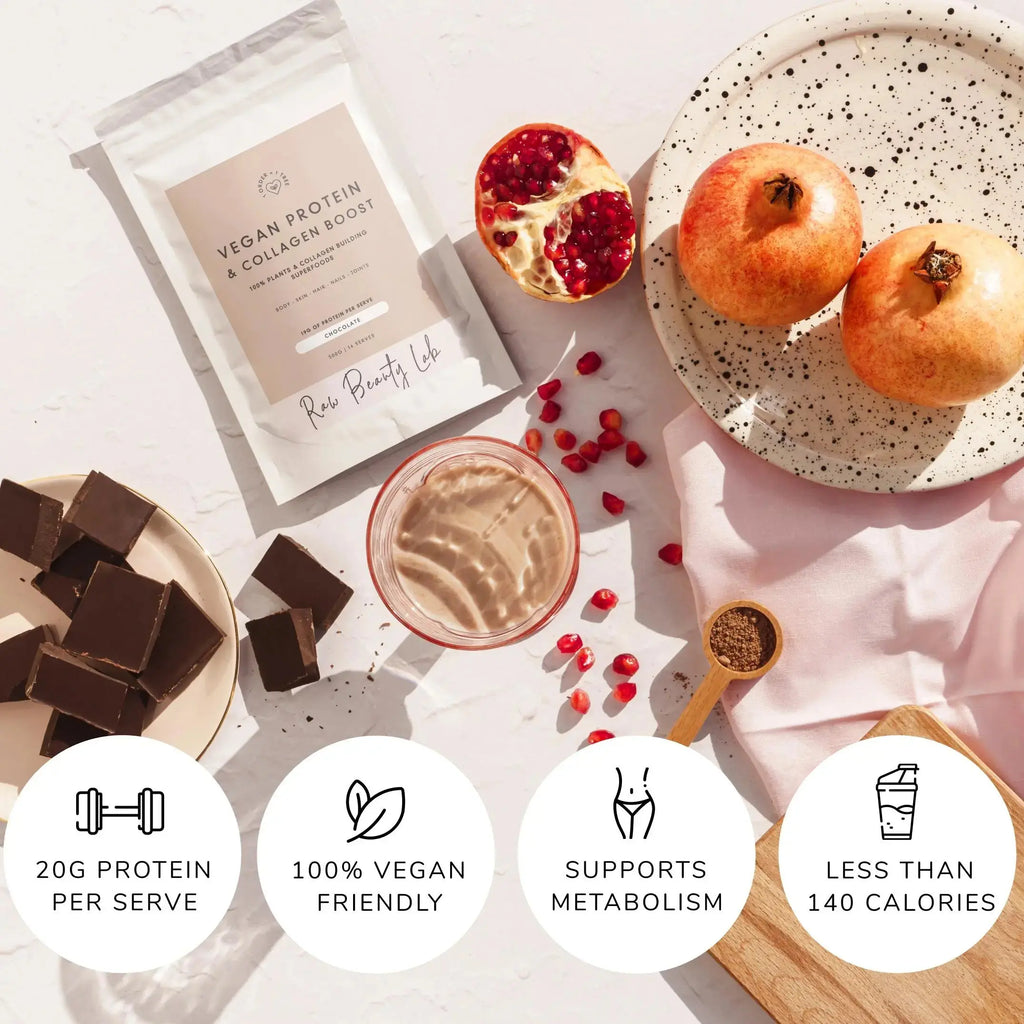 The Glow Duo Bundle – Vegan Collagen Superfood and Protein by Raw Beauty Lab for radiant skin and muscle support