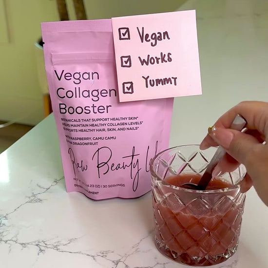 Video of a collagen booster being stirred in a glass